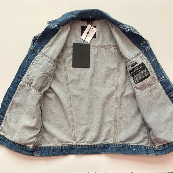 Alexander Wang x Denim Daze Oversized Unisex Faded Jacket in Light Indigo Aged - Picture 12 of 16